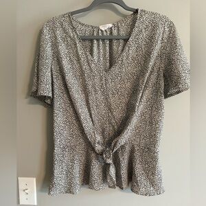 Black and White Flowy Blouse